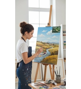 Premium 10 -adet Sanatsal Zımbalı Tuval Seti – 35x50 cm
