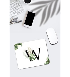 Tropik Desenli W Harfli Dikdörtgen Mouse Pad