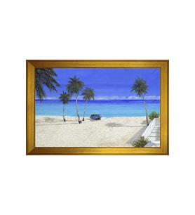 Manzara Temalı Kanvas Tablo 80 x 110 cm Gold Çerçeve