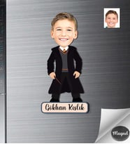 Kişiye Özel Çocuk Arkadaş Ahşap Magnet -3