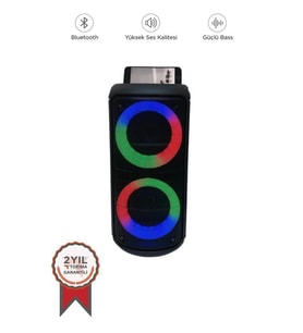 Torima KTS-1296 Siyah Telefon Tutacaklı RGB Ledli Taşınabilir Bluetooth Hoparlör Parti Speaker