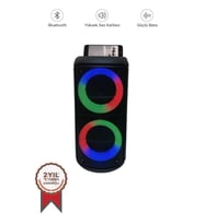 Torima KTS-1296 Siyah Telefon Tutacaklı RGB Ledli Taşınabilir Bluetooth Hoparlör Parti Speaker