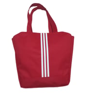 SEVBAGS Kadın Siyah Spor Çizgili Kol Çantası (Kırmızı)