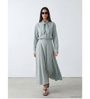 LCW Modest Mavi Ekose Pileli Etek