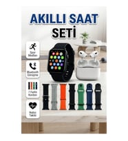 Bluetooth Kulaklıklı Akıllı Saat Seti 7 Kordonlu Spor ve Günlük Kullanım Paketi