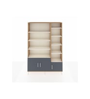Arges Dolap 10 Raflı 3 Kapaklı 132x30x195 Çam-Antrasit/Aytaşı