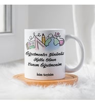 Öğretmenler Günü İçin Kişiye Özel Porselen Kupa Bardak - BY-KP-0000306 (Beyaz)