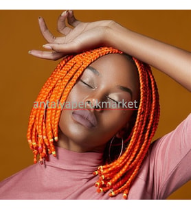Afrika Örgüsü ve Rasta için Sentetik Saç YELLOW TURUNCU X-pression