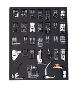 FDM GT-32 Ev Tipi Dikiş Makinesi Ayak Seti 32 Parça 5 mm Zigzag Uyumlu Singer Janome Brother Ev Tipi Makine Baskı Ayağı Seti