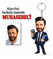 Fotoğraftan Kişiye Özel Kişiye Muhasebeci Karikatür Anahtarlık Karikatürlü 8 cm MDF Anahtarlık - Kişiye Muhasebeci Karikatür Anahtarlık Hediyesi İş Arkadaşına ve Meslek Sahibine Hediye