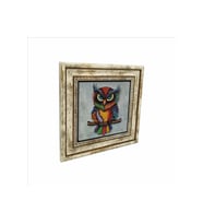 Baykuş Baskılı Taş Tablo 25X25