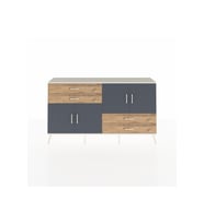 Arges Konsol 3 Raflı 4 Çekmeceli 4 Kapaklı 176x30x99 Aytaşı-Antrasit/Çam