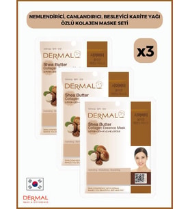 Dermal Nemlendirici, Canlandırıcı, Besleyici Karite Yağı Özlü Kolajen Maske 23 Gr 3 Adet