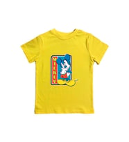 Mickey Mouse baskılı pamuklu penye kumaş yazlık çocuk tişört (Sarı)