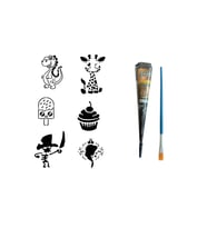 Çocuksu Modeller Hint Kınasıyla Geçici Dövme Yapma Seti