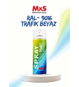 MxS RAL 9016 Trafik Beyaz Akrilik Sprey Boya 400 ML