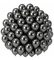Koyu Gümüş Renk Lateks krom Balon (30 cm) - 50 Adet