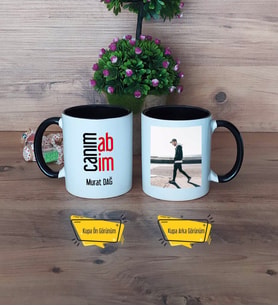 Abiye Hediye Kupa Bardak Siyah Fotoğraflı Abiye Doğum Günü Hediyesi