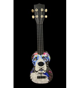 Gonzales XU21CORSODOG Soprano Ukulele (Corso Dog Desenli) Köpek Figürlü Özel Tasarım, Kompakt Gövde, Parlak Tonlar