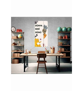 Dünya Kedi Günü Fotoğraf Panosu Branda 100x200