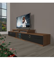 Decoraktiv Flex 130 Mdf Gold Tv Ünitesi Tv Sehpası - Ceviz Siyah (Siyah - Ceviz)