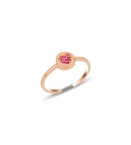 Gümüş rose fuşya taşlı kalp modeli ayarlamalı yüzük SGTL11910ROSE