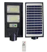 100W Solar Sokak Aydınlatması 6500K (Beyaz Işık) (Siyah)