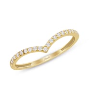 V Model Taşlı Altın Yüzük (Gold)