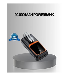 Mey İthalat® Powerbank 20000 mAh Yüksek Kapasiteli ve 22.5W Hızlı Şarj Destekli
