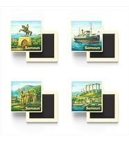 Samsun - Baskılı Buzdolap Magneti Kare - 9x9 cm - 4 Adet