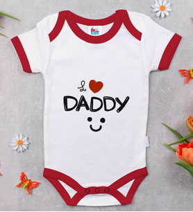 BK Kids I Love Daddy Tasarımlı Kırmızı Bebek Body Zıbın-1
