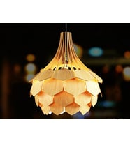 İngiliz Tarzı Kare Modern Globe Küre Doğal Ahşap MDF 3D Lazer Kesim Rustik Salon Avize
