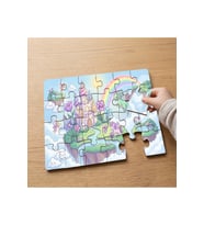 Unicorn ve Şato Tasarımlı 24 Parça Ahşap Çocuk Puzzle