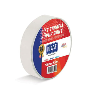 Kraf Çift Taraflı Köpük Bant 15 mm x 5 mt 