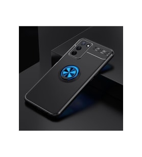 Oppo A55 5G Uyumlu Kılıf Zore Ravel Silikon Kapak (Siyah-Mavi)