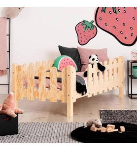 Markaawm Montessori Yatak Çocuk ve Bebek Karyola Doğal Çam Violet (Karışık)