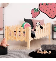 Markaawm Montessori Yatak Çocuk ve Bebek Karyola Doğal Çam Violet (Karışık)