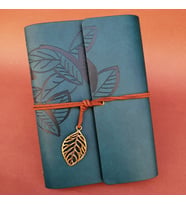 Deri Yaprak Desenli Petrol Misi Defter