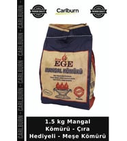 Özel Üretim Piknik Barbekü Kamp Ateş Yakma Pratik 1.5 kg Mangal Kömürü - Çıra Hediyeli - Meşe Kömürü