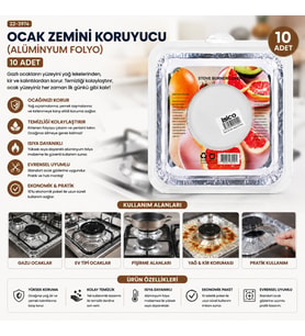 10PCS 20.5CM OCAK ZEMİNİ KORUYUCU ALÜMİNYUM FOLYO (5680)