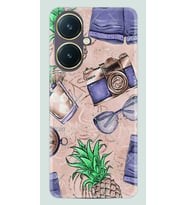 Vivo Y27 Kılıf Desenli Silikon Ananas Camera Glass 1357