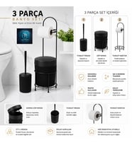 Premium Lüks 3’lü Banyo Aksesuar Seti Modern Tasarım