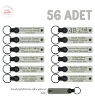 Kurumsal Kimliğinize Uygun, Müşterilerinize Özel Hediyelik Anahtarlık 56'lı Set, Beyaz & Gri