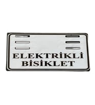 E-Bike Plakalık Plastik Beyaz Zeminli
