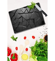Siyah Üçgenler  Cam Kesme Tahtası - Cam Kesme Tablası  30 Cm X 40 Cm 