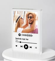 BK Gift Kişiye Özel Kendin Tasarla Fotoğraflı Spotify Şarkı Barkodlu Akrilik Çerçeve-1, Sevgiliye Hediye, Eşe Hediye, Arkadaşa Hediye