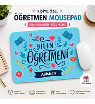 Kişiye Özel İsimli Yılın Öğretmeni Mousepad – Öğretmenler Günü Hediyesi Özel Tasarım Baskılı Mouse Pad