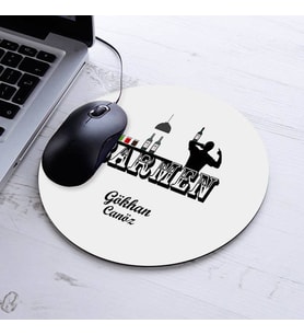 İsimli Barmen Temalı Yuvarlak Mousepad