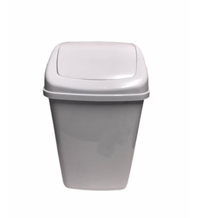 Polytime Sallanır Kapak Klink Fantastik İtmeli Çöp Kutusu Kovası / 5 Litre / Beyaz / 29x14x17 Cm.