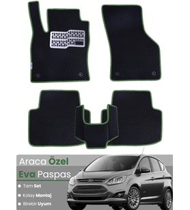 FORD C-MAX (2011-2024) Uyumlu EVA Paspas Tam Set–Araca Özel,Su Geçirmez,Hızlı ve Kolay Montaj